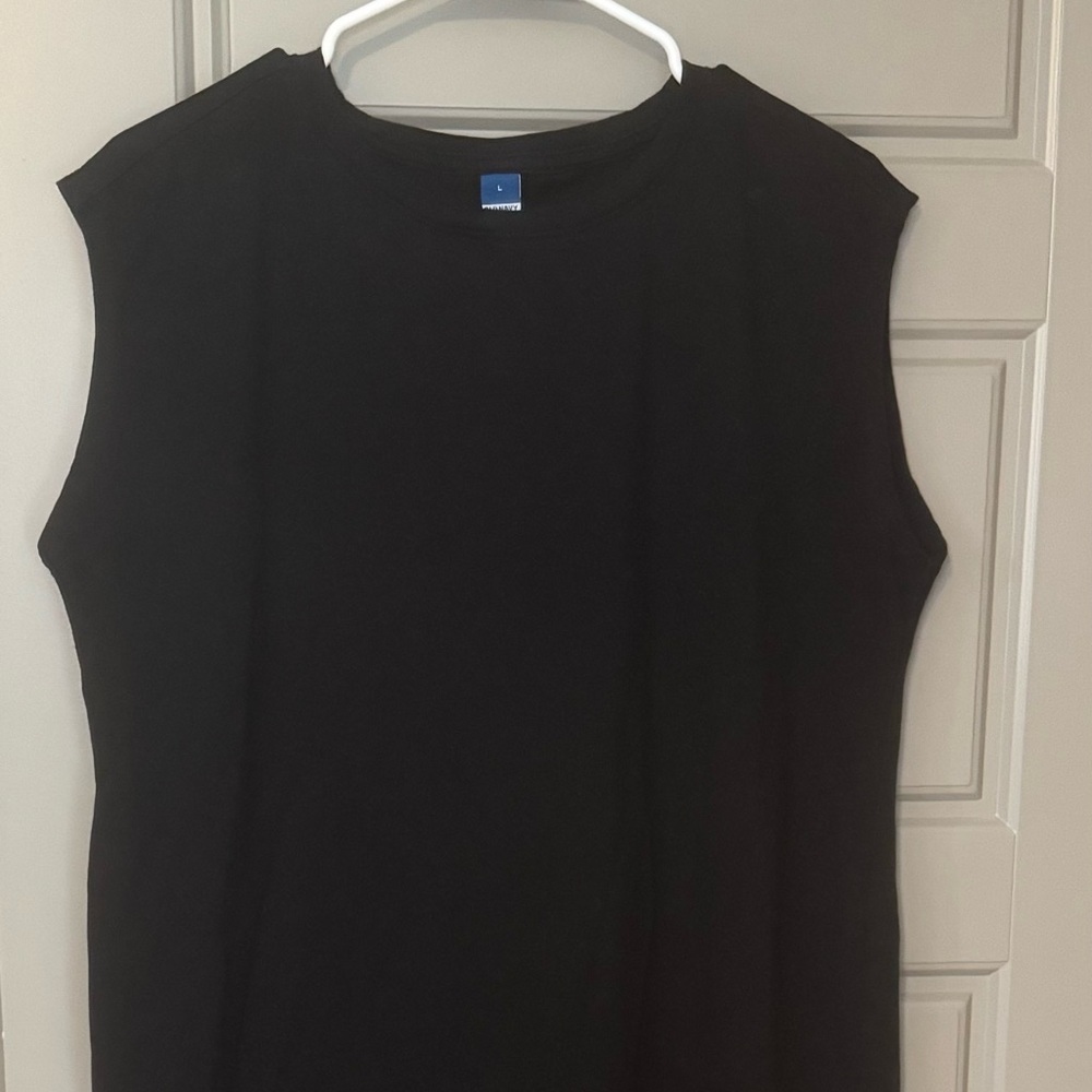 Old Navy Black T-Shirt Midi Dress Sleeveless